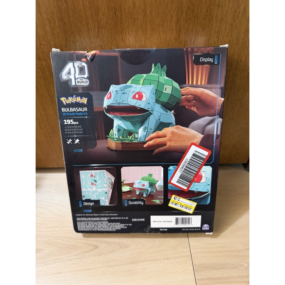 Pokémon Bulbasaur 4D Build 3D Puzzle Model Kit Spin Master Factory Sealed